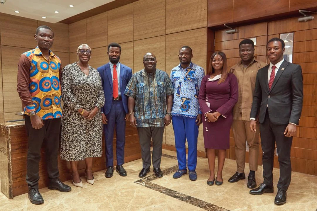 Dr. Julius Debrah with graduate student leaders of the University of Ghana