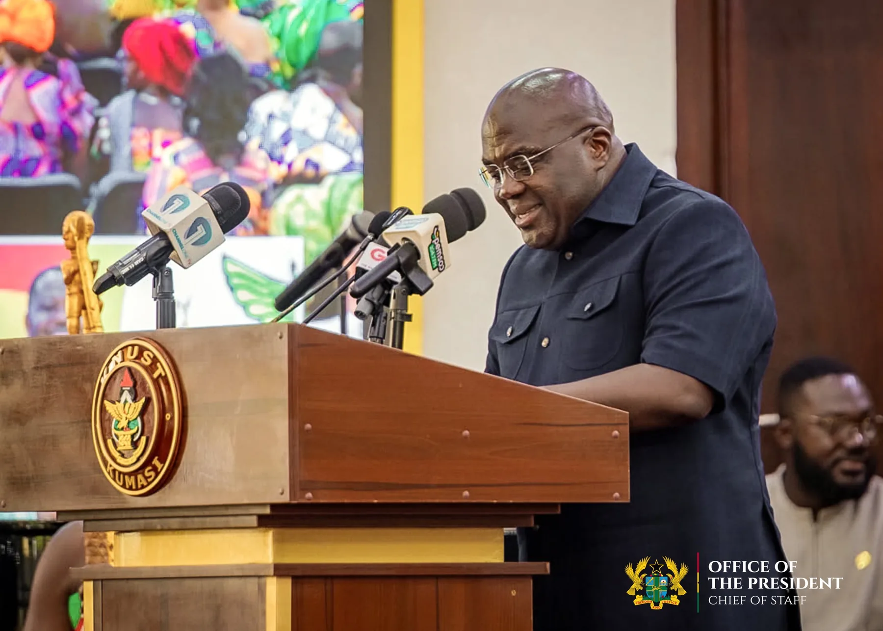 Speaking at the KNUST lectern