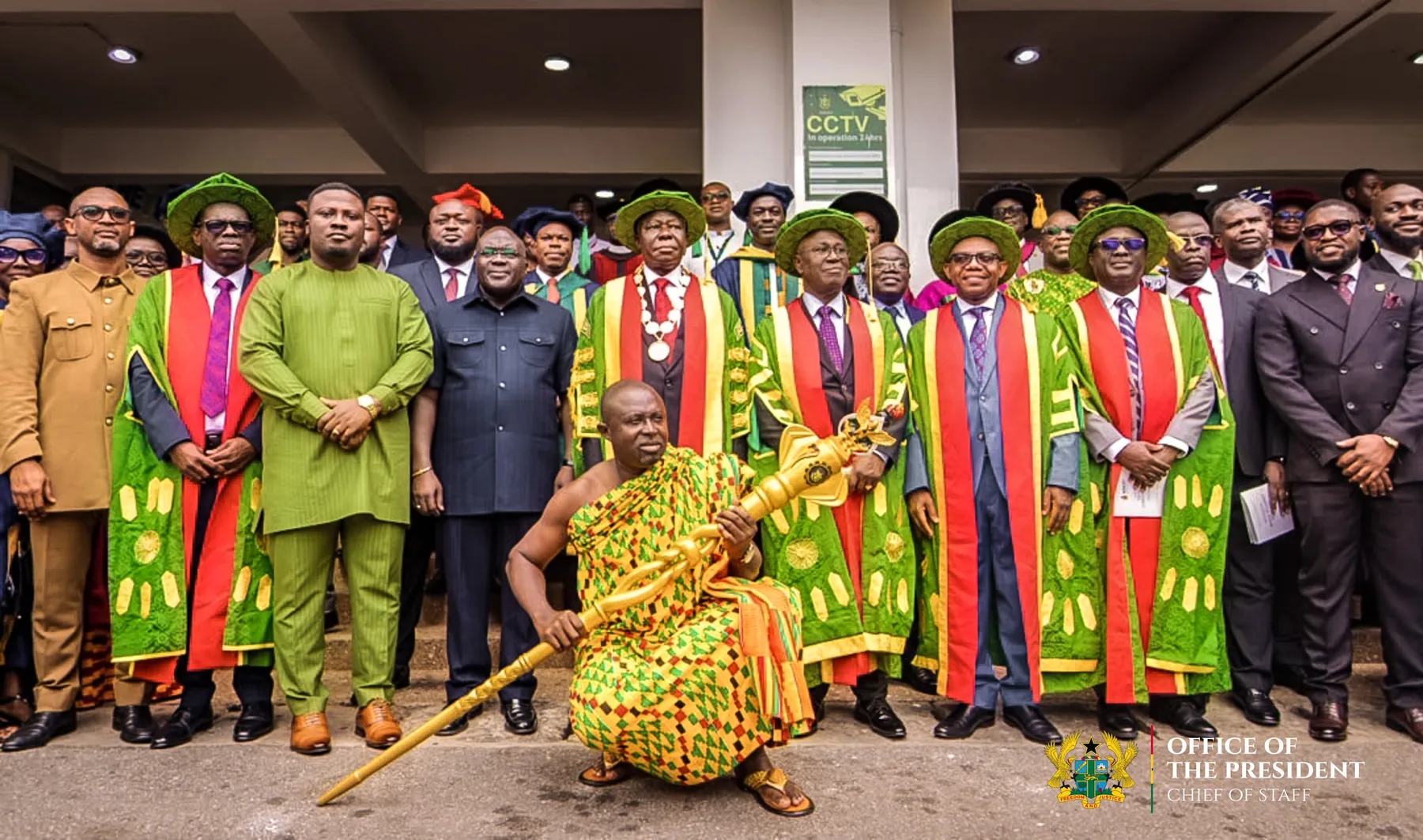 University officials in academic regalia